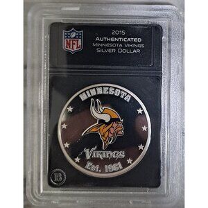 NFL Minnesota Vikings Authenticated Bradford Exchange 2015 Fiji Silver Dollar
